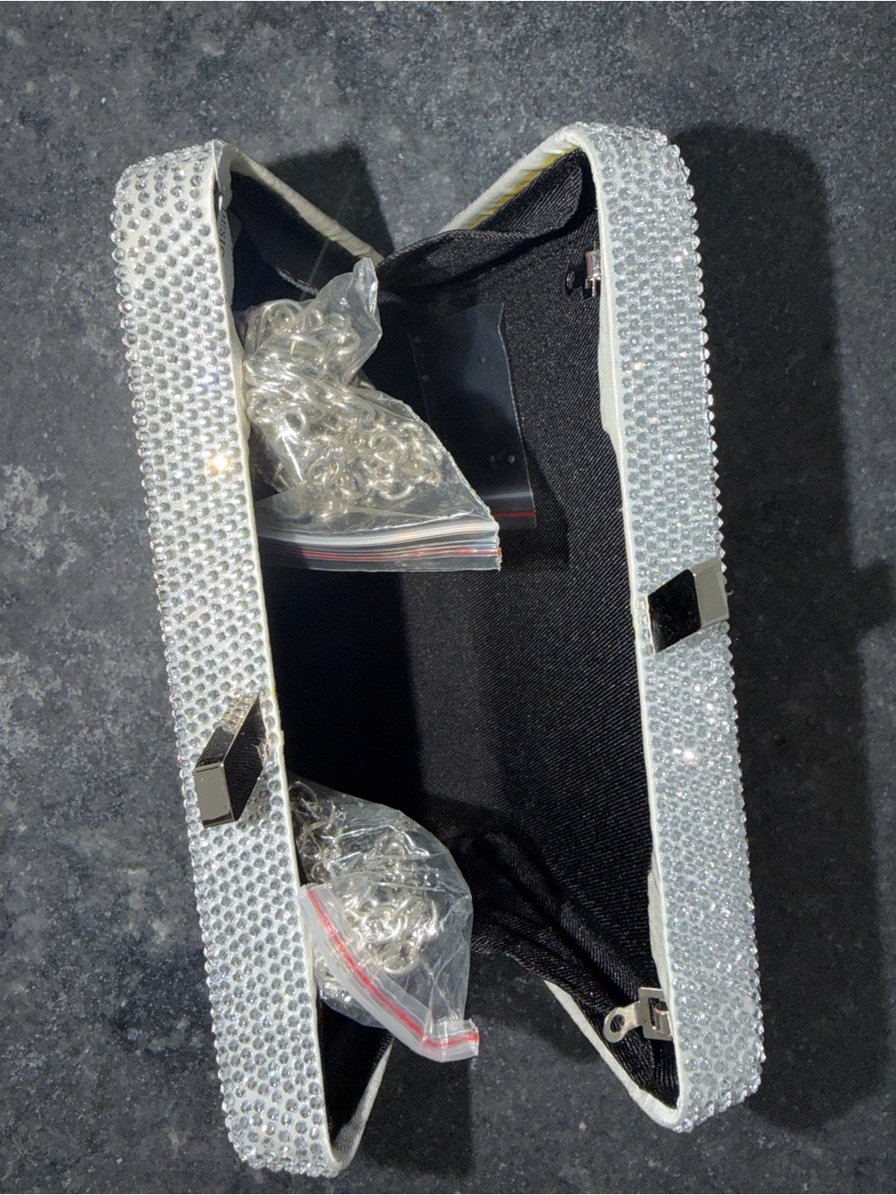 Crystal TV Test Pattern Clutch in Multicolor Rhinestones - Picture 7 of 9